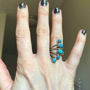 NWOT Sterling Silver and Turquoise Multi Stone Ring - Size 7